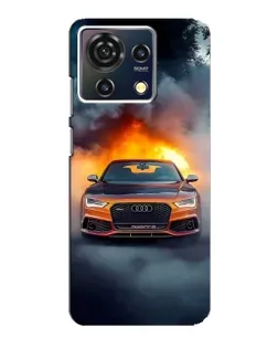 Чехол для ZTE Blade V50 Vita с картинкой «Audi в огненном дыму»