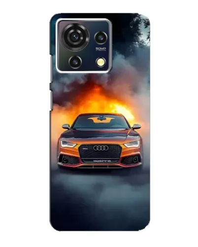 Чехол для ZTE Blade V50 Vita с картинкой «Audi в огненном дыму» Чехол для ZTE Blade V50 Vita с картинкой «Audi в огненном дыму»
