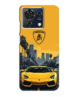 Чехол для ZTE Blade V50 Vita с картинкой «Желтый Lamborghini город»