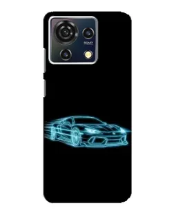 Чехол для ZTE Blade V50 Vita с картинкой «Неоновый контур Lamborghini»