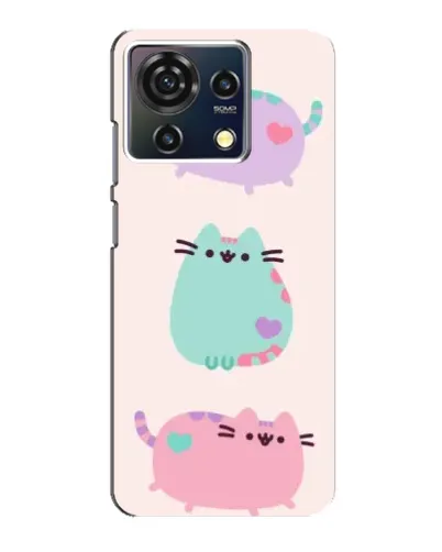 Чехол для ZTE Blade V50 Vita с картинкой «Pusheen трио»