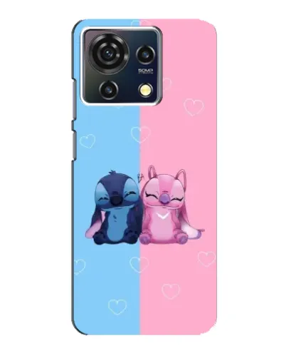 Чехол для ZTE Blade V50 Vita с картинкой «Stitch и Angel Love»