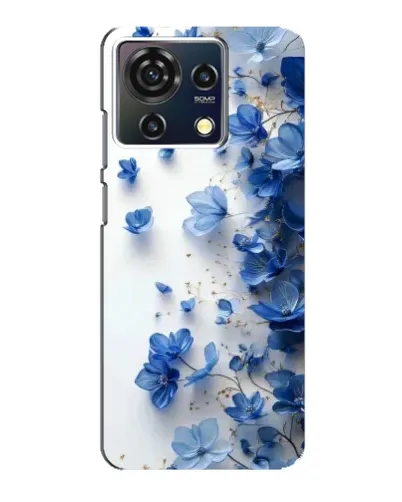 Чехол для ZTE Blade V50 Vita с картинкой «Голубой цветочный каскад»