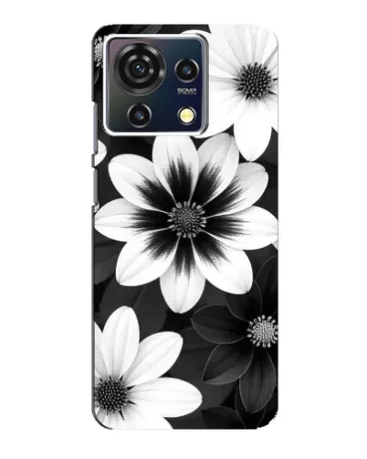Чехол для ZTE Blade V50 Vita с картинкой «Монохромные астры»