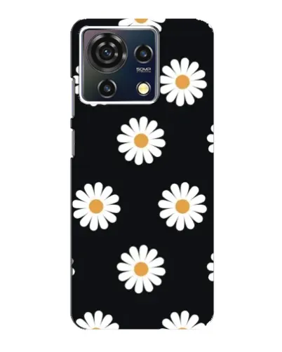 Чехол для ZTE Blade V50 Vita с картинкой «Ромашки на черном»