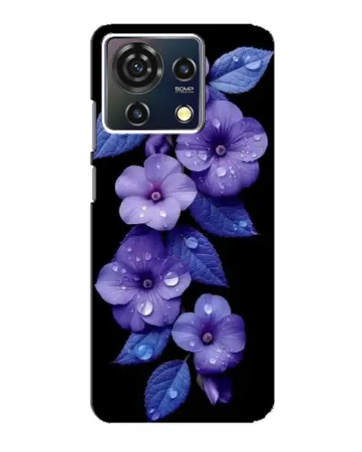 Чехол для ZTE Blade V50 Vita с картинкой «Фиолетовые цветы с росою»