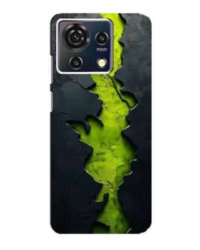 Чехол для ZTE Blade V50 Vita с картинкой «Салатовый разлом скалы»