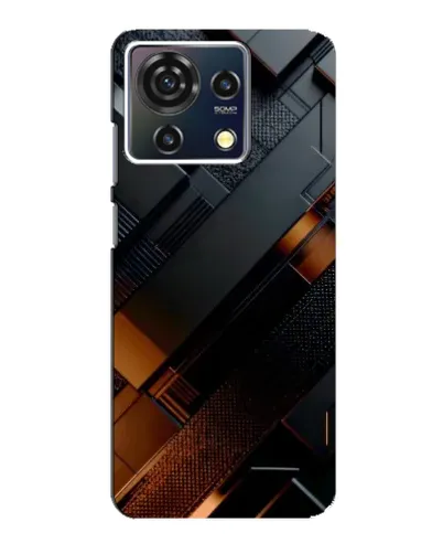 Чехол для ZTE Blade V50 Vita с картинкой «Черные геометрические блоки»
