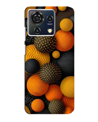 Чехол для ZTE Blade V50 Vita с картинкой «Объемные оранжевые сферы»