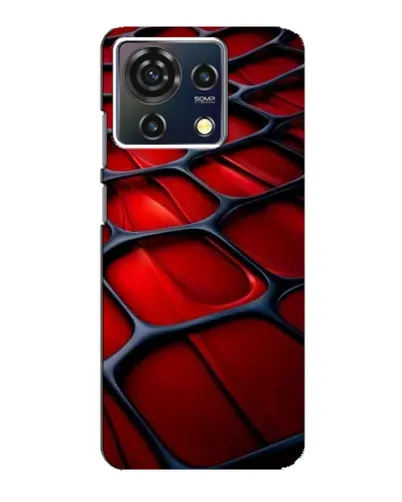 Чехол для ZTE Blade V50 Vita с картинкой «Красная глянцевая сетка»
