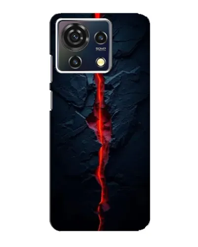Чехол для ZTE Blade V50 Vita с картинкой «Kрасная лавовая трещина»