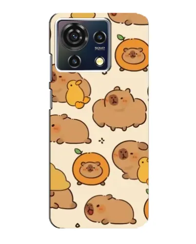 Чехол для ZTE Blade V50 Vita с картинкой «Капибары с апельсинами»
