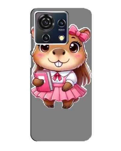 Чехол для ZTE Blade V50 Vita с картинкой «Девочка капибара»