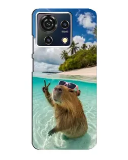 Чехол для ZTE Blade V50 Vita с картинкой «Капибара на море»