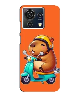 Чехол для ZTE Blade V50 Vita с картинкой «Капибара на скутере»