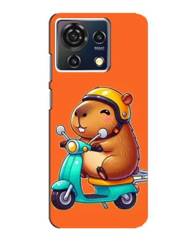 Чехол для ZTE Blade V50 Vita с картинкой «Капибара на скутере»