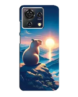 Чехол для ZTE Blade V50 Vita с картинкой «Закат солнца с капибарой»
