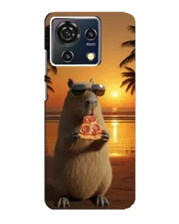 Чехол для ZTE Blade V50 Vita с картинкой «Капибара с пиццей»