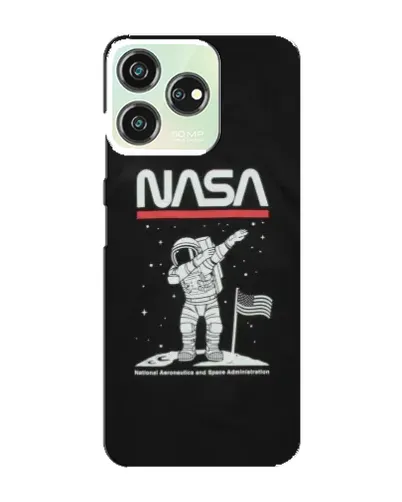 Чехол для ZTE Blade V50 с картинкой «NASA — шагаем по Луне»