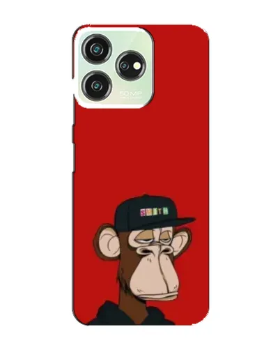 Чехол для ZTE Blade V50 с картинкой «Bored Ape — красный фон»