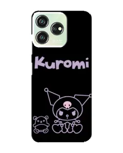 Чехол для ZTE Blade V50 с картинкой «Kuromi — черный минимализм»