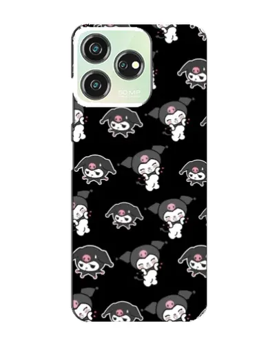 Чехол для ZTE Blade V50 с картинкой «Черный паттерн Kuromi»