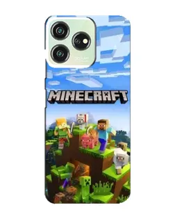 Чехол для ZTE Blade V50 с картинкой «Minecraft классический мир»