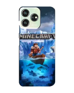 Чехол для ZTE Blade V50 с картинкой «Minecraft ледяной мир»