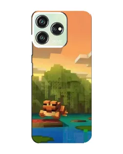 Чехол для ZTE Blade V50 с картинкой «Майнкрафт закат солнца»