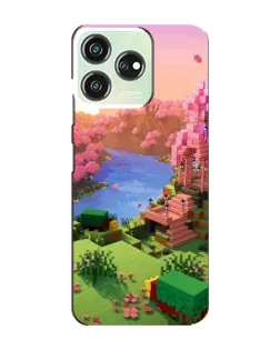 Чехол для ZTE Blade V50 с картинкой «Розовое дерево Minecraft»