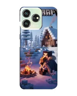 Чехол для ZTE Blade V50 с картинкой «Зимний Minecraft»