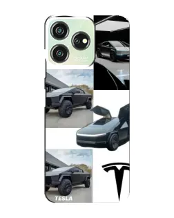 Чохол для ZTE Blade V50 з картинкою «Колаж Cybertruck Tesla»