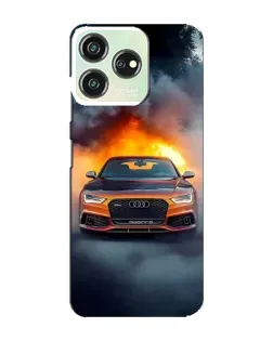 Чохол для ZTE Blade V50 з картинкою «Audi у вогняному диму»