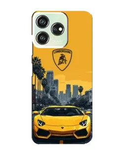 Чохол для ZTE Blade V50 з картинкою «Жовтий Lamborghini місто»