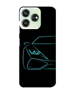 Чохол для ZTE Blade V50 з картинкою «Блакитний силует Lamborghini»