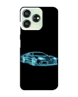 Чохол для ZTE Blade V50 з картинкою «Неоновий контур Lamborghini»