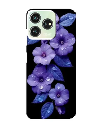 Чехол для ZTE Blade V50 с картинкой «Фиолетовые цветы с росою»