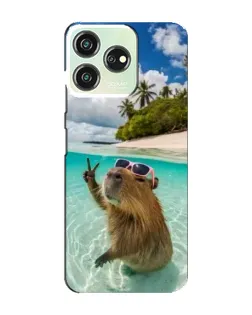Чехол для ZTE Blade V50 с картинкой «Капибара на море»
