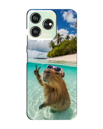Чехол для ZTE Blade V50 с картинкой «Капибара на море»