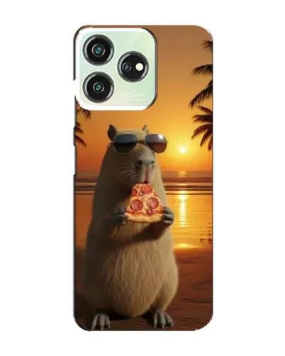 Чехол для ZTE Blade V50 с картинкой «Капибара с пиццей»