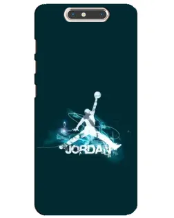 Чехол для ZTE Blade V8 с картинкой «Jordan Blue Fire»