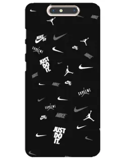 Чехол для ZTE Blade V8 с картинкой «Nike Black Pattern»