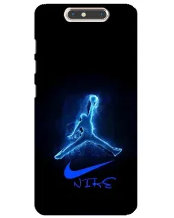 Чехол для ZTE Blade V8 с картинкой «Jordan Neon Blue»