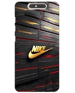 Чехол для ZTE Blade V8 с картинкой «Золотой Nike на металле»
