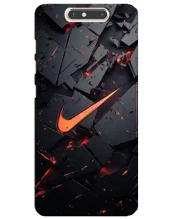 Чехол для ZTE Blade V8 с картинкой «Nike — эффект разломов»