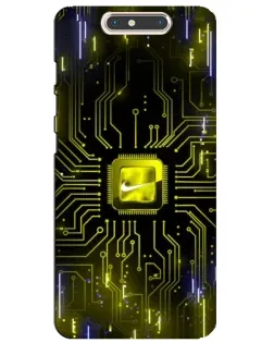 Чехол для ZTE Blade V8 с картинкой «Nike — золотая искра»
