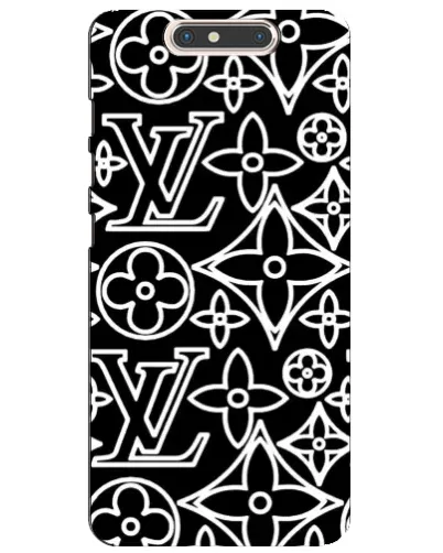 Чехол для ZTE Blade V8 с картинкой «Черно-белый узор LV»
