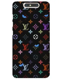 Чехол для ZTE Blade V8 с картинкой «Цветная монограмма LV»