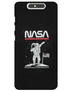 Чехол для ZTE Blade V8 с картинкой «NASA — шагаем по Луне»