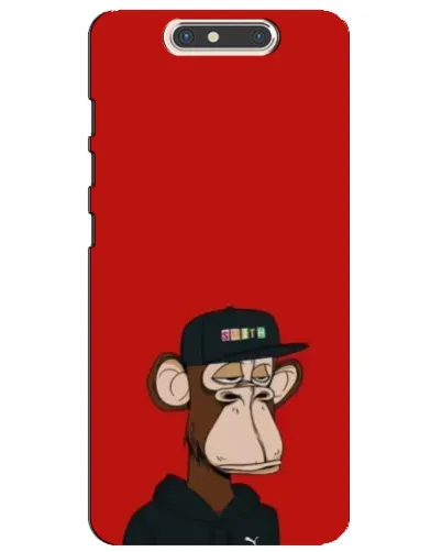 Чохол для ZTE Blade V8 з картинкою «Bored Ape — червоний фон»